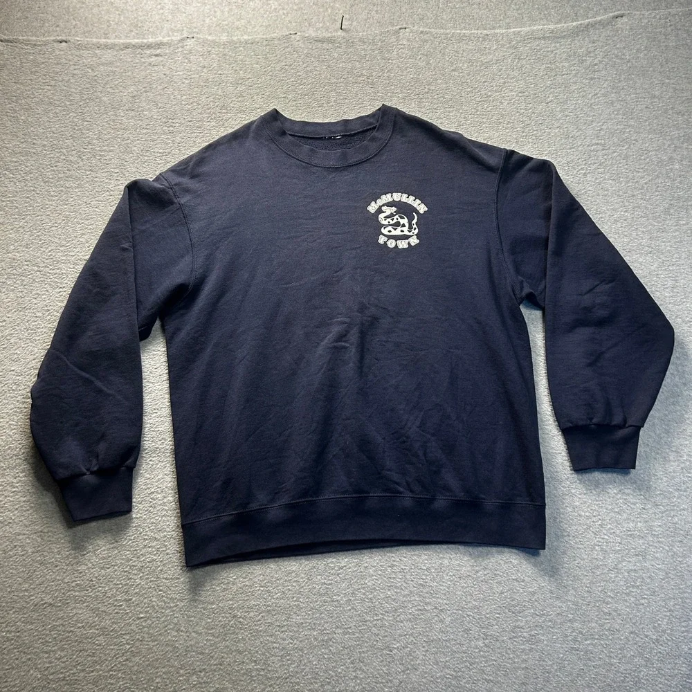 McMullin Town Nadaburg Sidewinders Graphic Sweatshirt Mens Large Navy Blue Biker